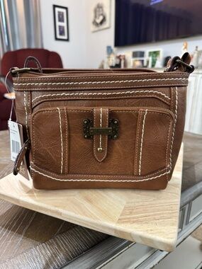 b.o.c. Brown Faux Leather Crossbody